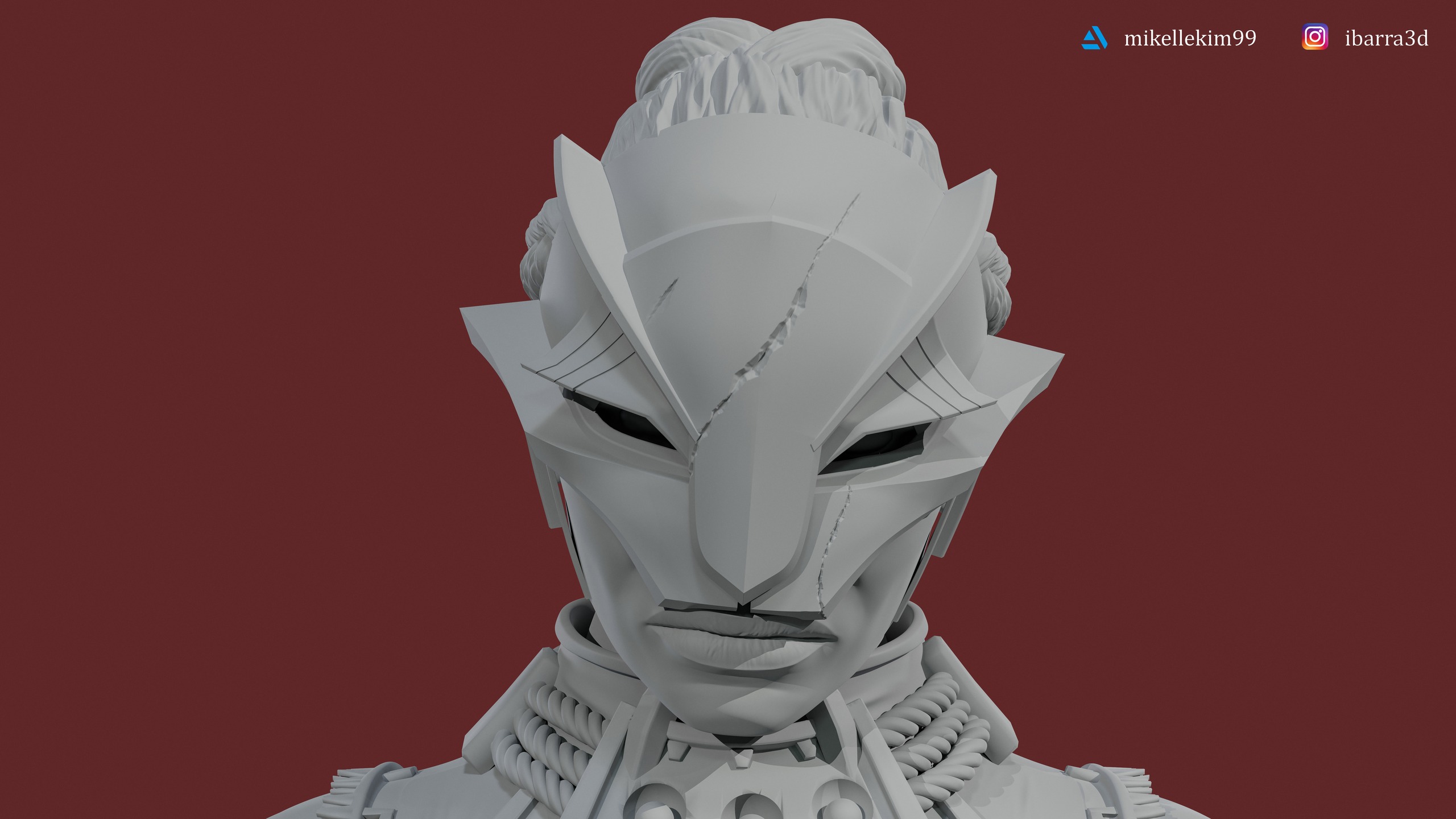 Face close-up dark bg